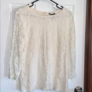 Women’s Large Forever 21 Cream Lace Shirt